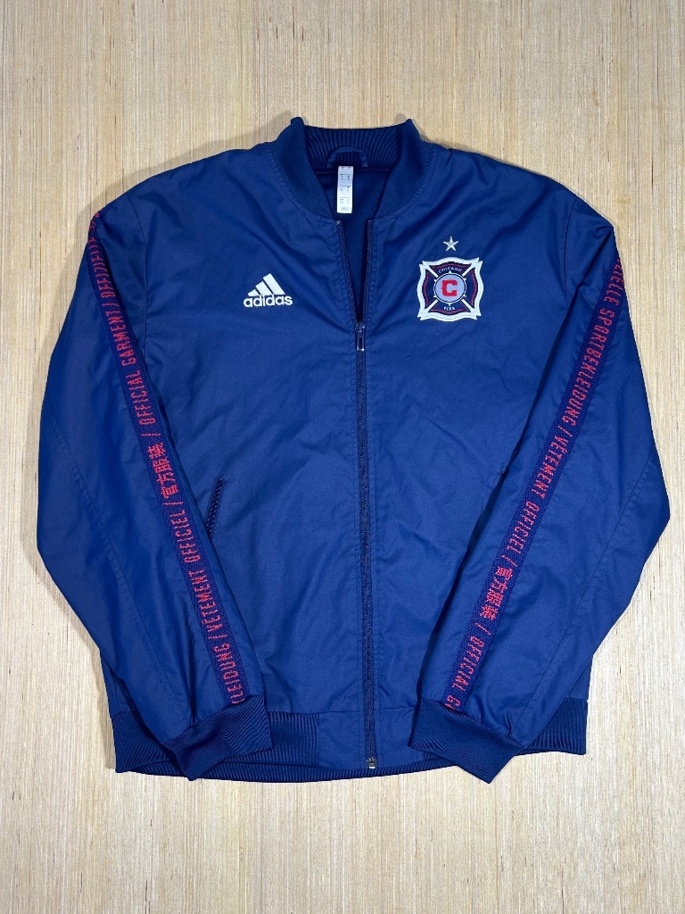 $90 NEW Adidas Chicago Fire MLS Men Sideline Full-Zip Anthem Track Jacket Size M